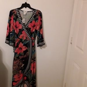 Beautiful size S multi color flower wrap dress